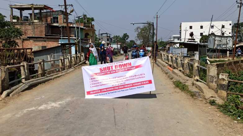 manipur panchayat parishad, protest, IFP Image, MGNREGA, funds